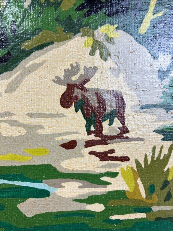 Folk Art, Moose Hunting, Landscape Painting - 4