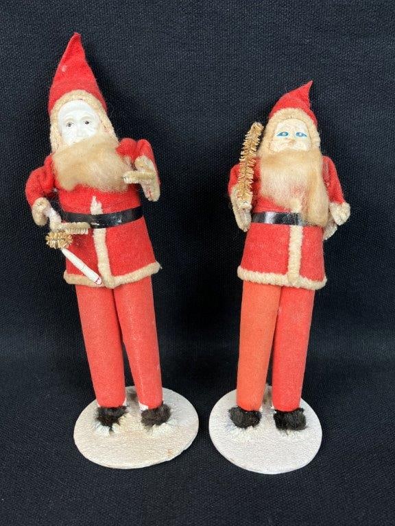 Pair Santa Claus Putz Figurines (1 of 8)