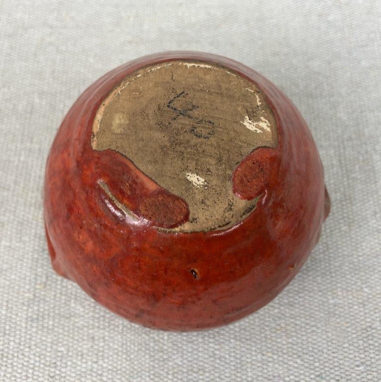 Chrome Red Cole Pottery Miniature Bean Pot - 10