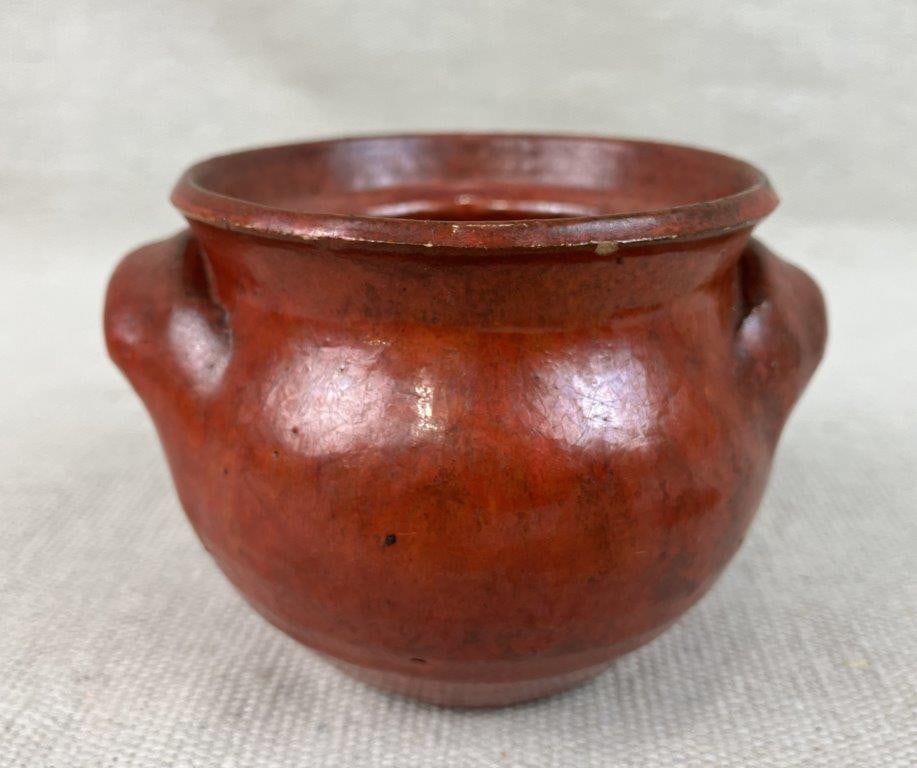 Chrome Red Cole Pottery Miniature Bean Pot - 8