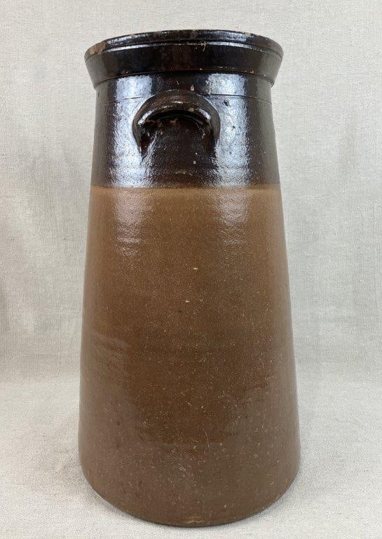 Stevens Pottery Two-Tone Glazed 3 Gallon Stoneware Churn - 11