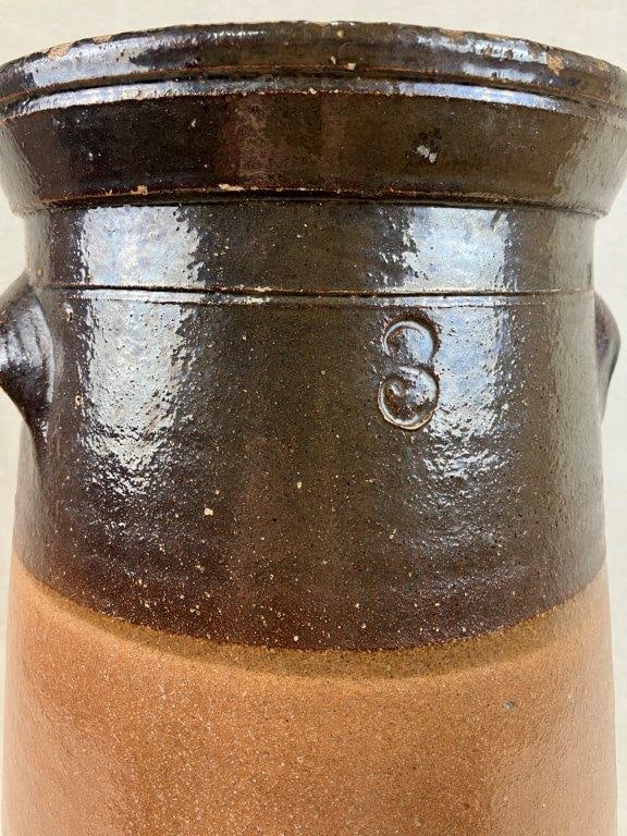 Stevens Pottery Two-Tone Glazed 3 Gallon Stoneware Churn - 3
