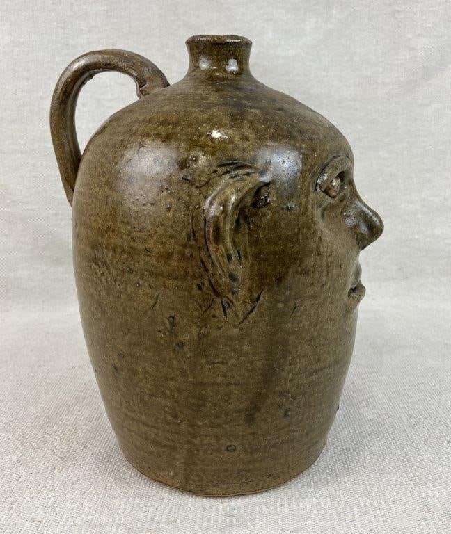Reggie Meaders Southern Alkaline Glaze Face Jug - 9