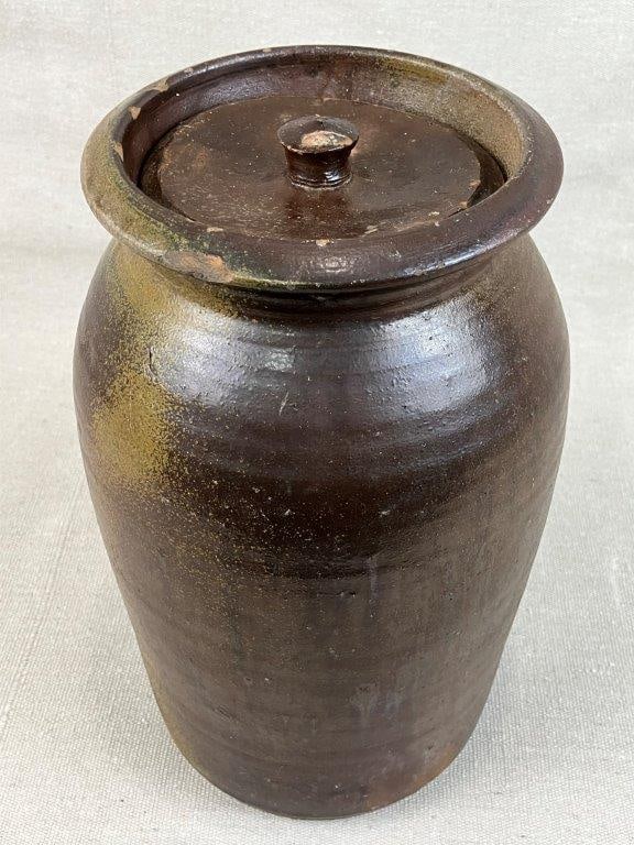 North Carolina Stoneware Lidded Storage Jar - 3