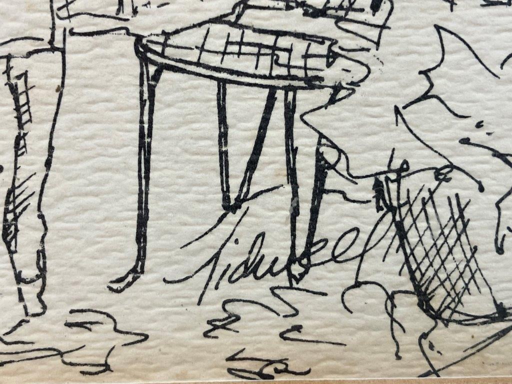 Patsy Tidwell Charleston Flower Lady Pen and Ink Drawing - 4