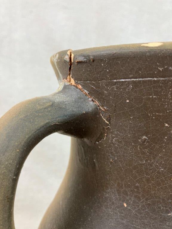 Brown Pottery Glazed Stoneware Pitcher - 10