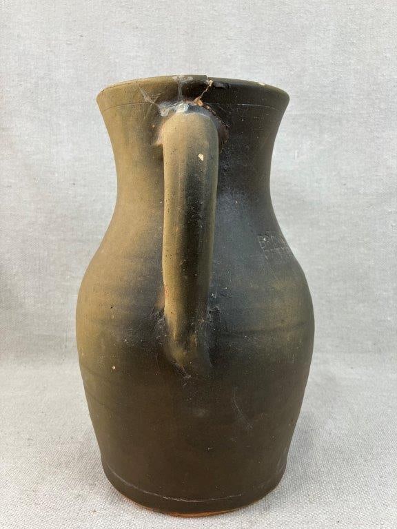 Brown Pottery Glazed Stoneware Pitcher - 8