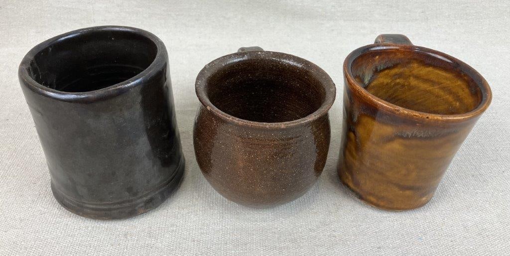 Three Studio Pottery Mugs - 9