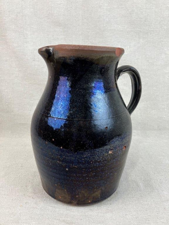 Glazed Stoneware Pitcher - 2