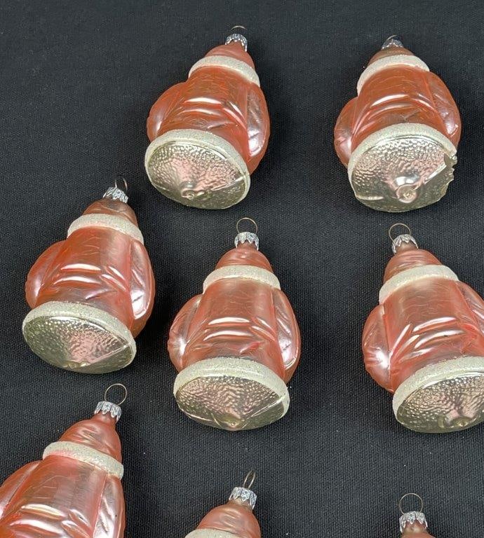 Sixteen Santa Claus Mercury Glass Ornaments - 8