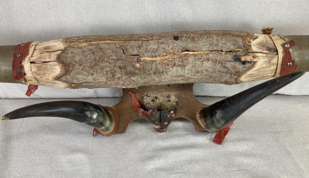 Folk Art Steer Horn Plaque - 2