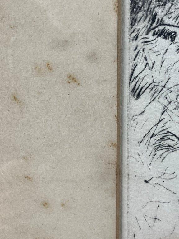 Percival Leonard Rosseau Hunting Dog Etching, Dated 1936 - 7