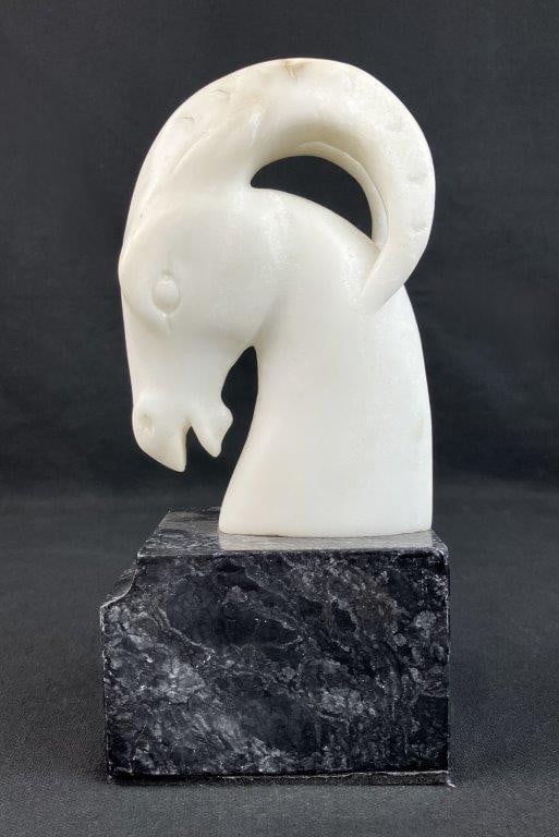 Alabaster Ram’s Head Bookend - 5