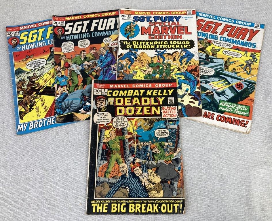 Marvel Comics Combat Kelly #2 and Four Issues of Sgt. Fury (1 of 12)