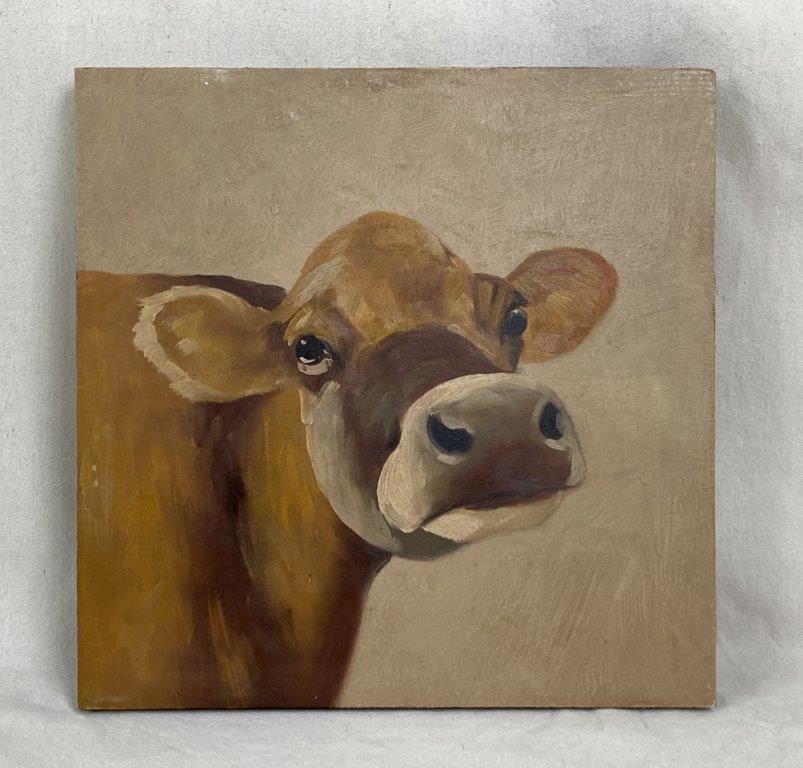 Three Cow Oil Paintings - 2