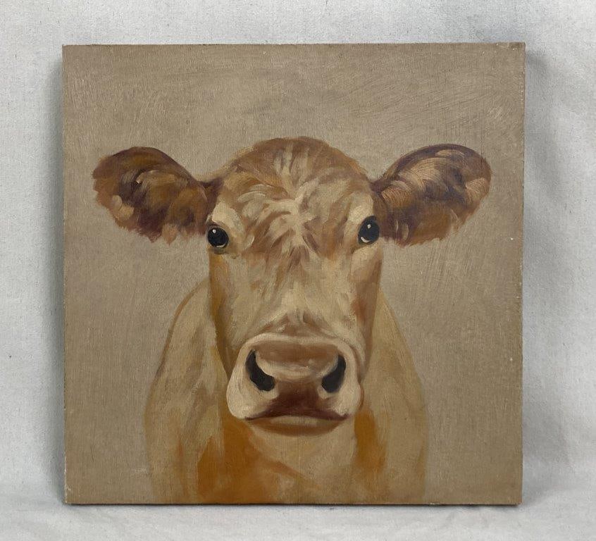 Three Cow Oil Paintings - 3