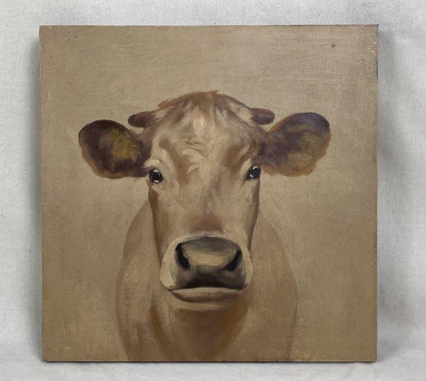 Three Cow Oil Paintings - 4