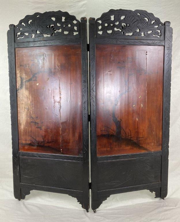 Carved Chinese Eagle Screen - 4