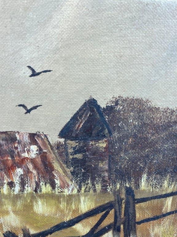 Folk Art Country Landscape Oil Painting - 5