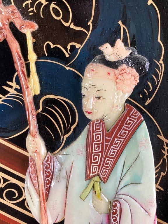 Chinese Black Lacquer Folding Screen - 3