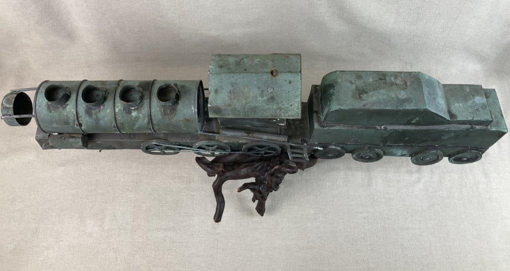 Folk Art Steel Train Sculpture - 2