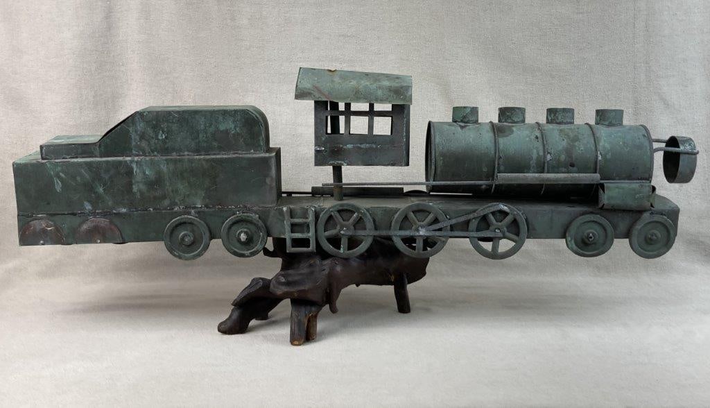 Folk Art Steel Train Sculpture - 4