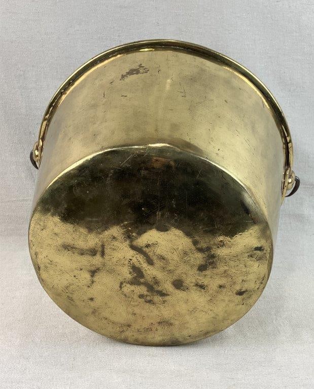 19th Century Brass Bucket with Wrought Handle - 3