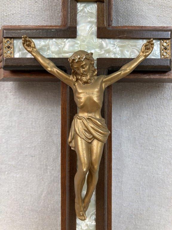 Crucifix with Faux Mother-of-Pearl Inlay - 3