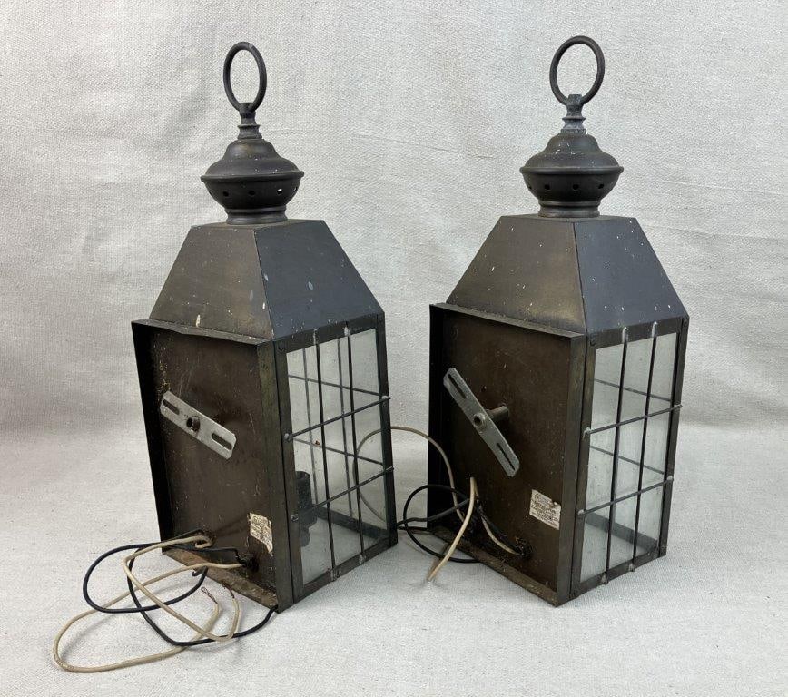 Pair of Brushed Metal Lanterns - 3