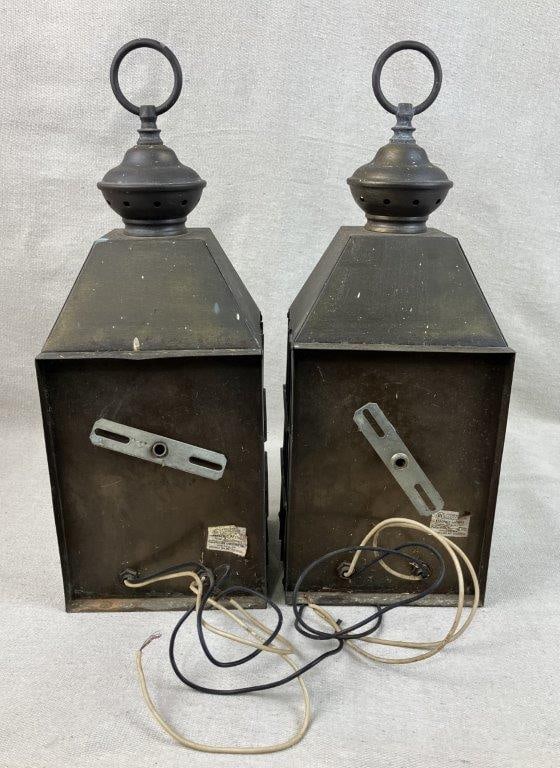 Pair of Brushed Metal Lanterns - 4