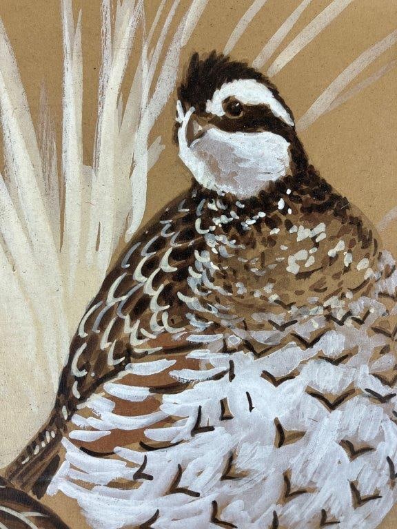John C. Hamel Quail Bird Watercolor - 4