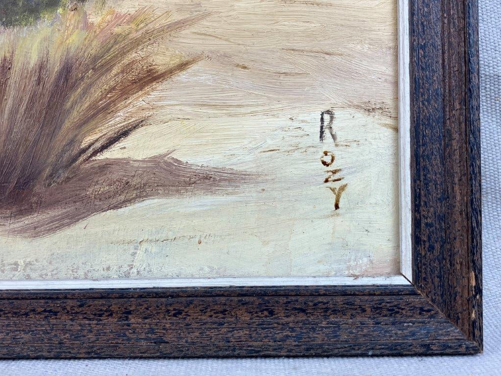 Coastal Beach House and Figure Oil Painting - 4