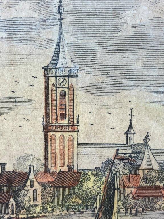 Netherlandish Hand-Colored Engraving with a View of Croneburgh Castle - 5