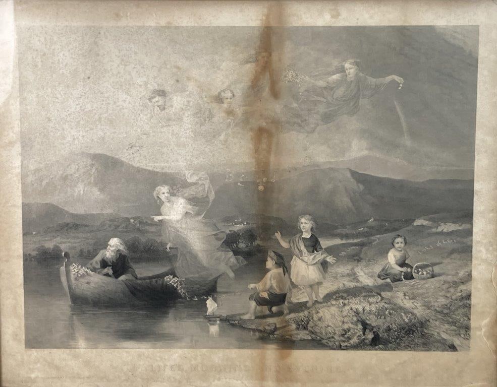 19th Century John Angel James Wilcox “Life’s Morning and Evening” Engraving - 2