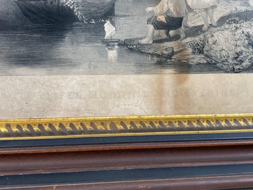19th Century John Angel James Wilcox “Life’s Morning and Evening” Engraving - 3