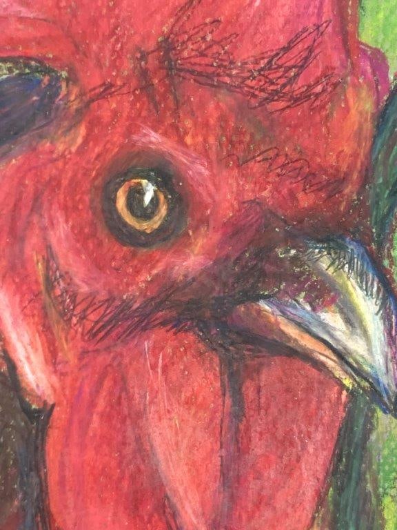 Rooster Oil Pastel Drawing - 3