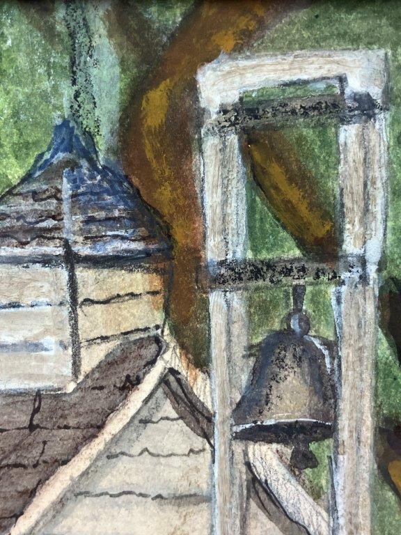 Lib Ferdon Black Americana Church Watercolor Painting - 5