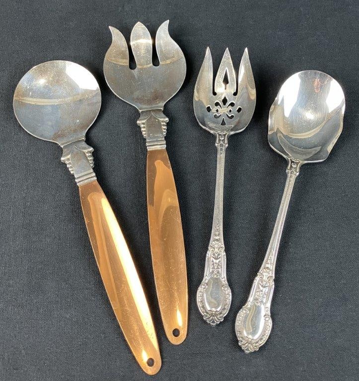 Silverplate and Copper Serving Flatware - 2