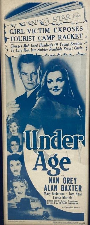 Underage Movie Poster, Circa 1950 - 2