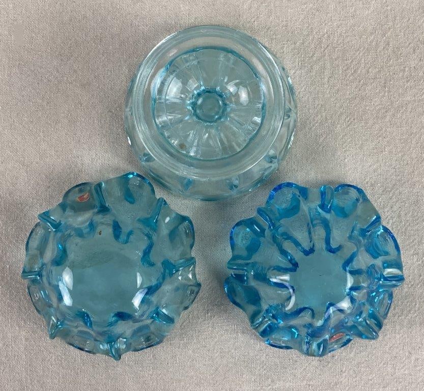 Art Glass Sherbet Dish and Bowls - 5
