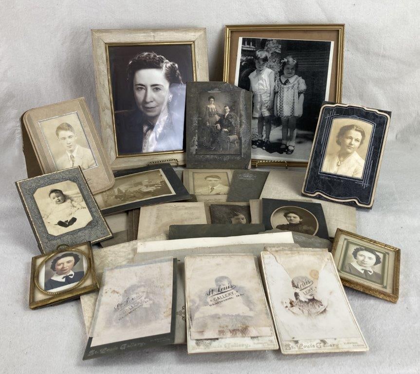 Collection of 19th and 20th Century Portraits: This extensive assembly of twenty-nine portraits offers a compelling visual history of domestic life and photographic evolution across two centuries. The collection includes a variety of formats,