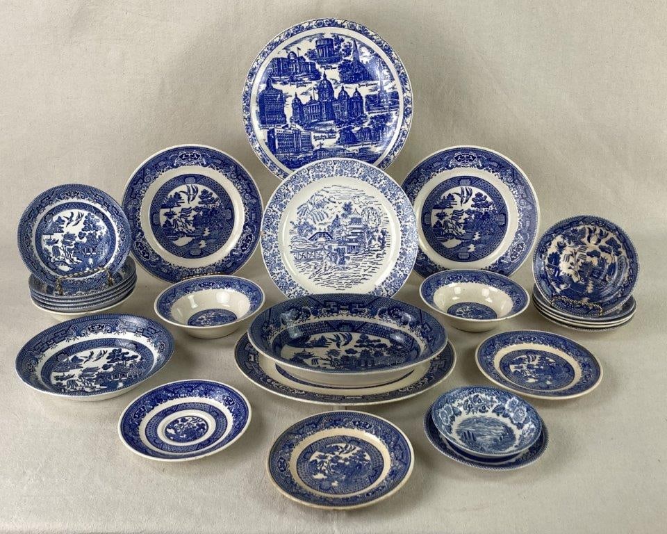 Blue Willow China Lot (1 of 10)