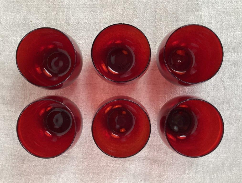 Ruby Red Glasses and Plate - 2