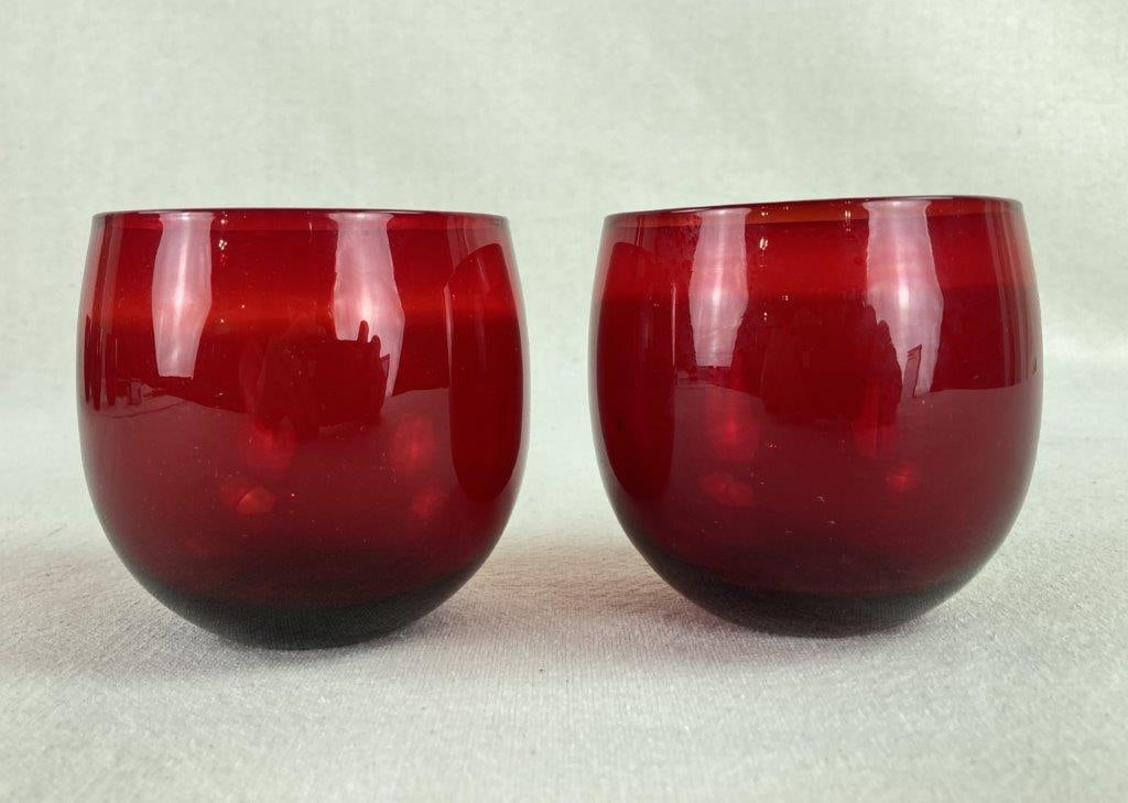 Ruby Red Glasses and Plate - 3