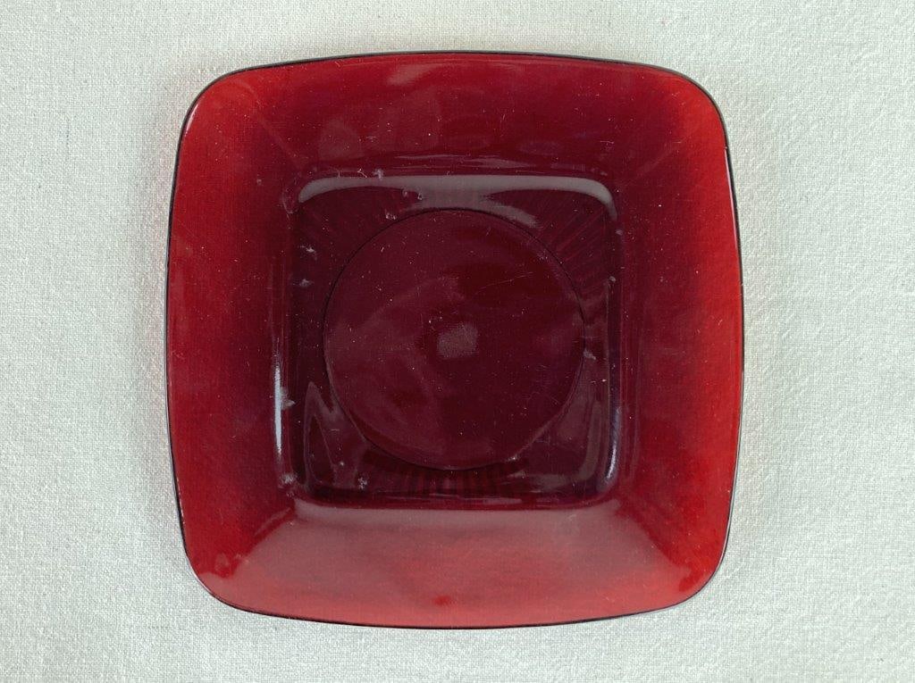 Ruby Red Glasses and Plate - 4