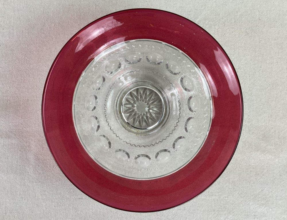 Red Kings Crown Sherbet Dishes with Bowl - 7