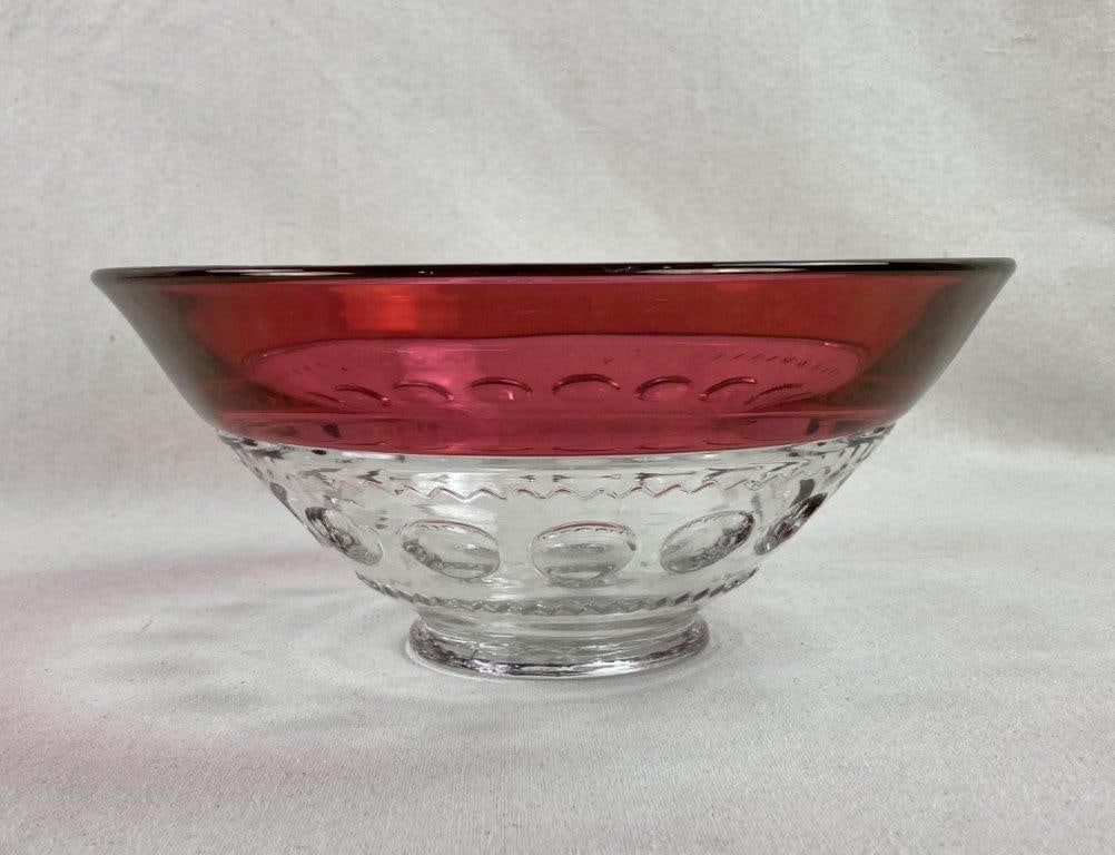Red Kings Crown Sherbet Dishes with Bowl - 8