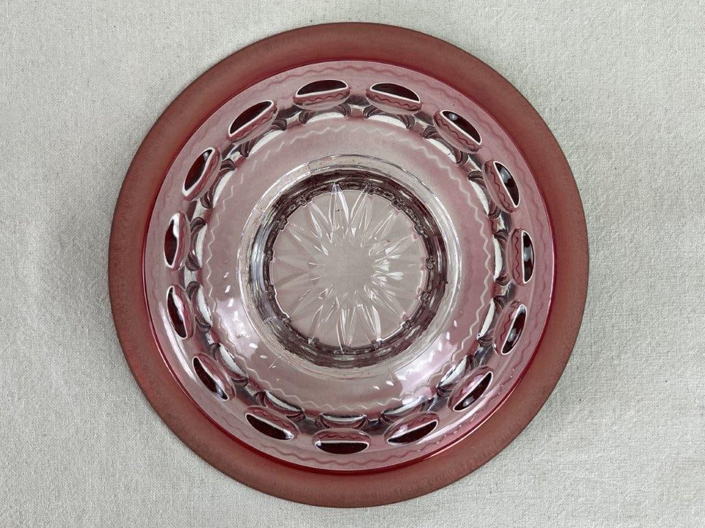 Red Kings Crown Sherbet Dishes with Bowl - 9