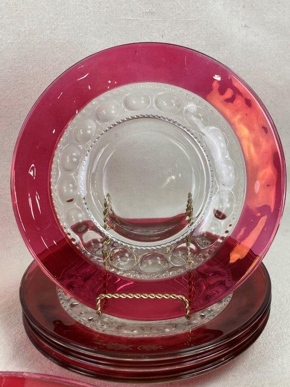 Red King's Crown Dish Lot - 3