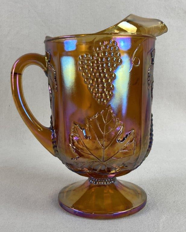 Carnival Glass Pitcher and Dish - 4